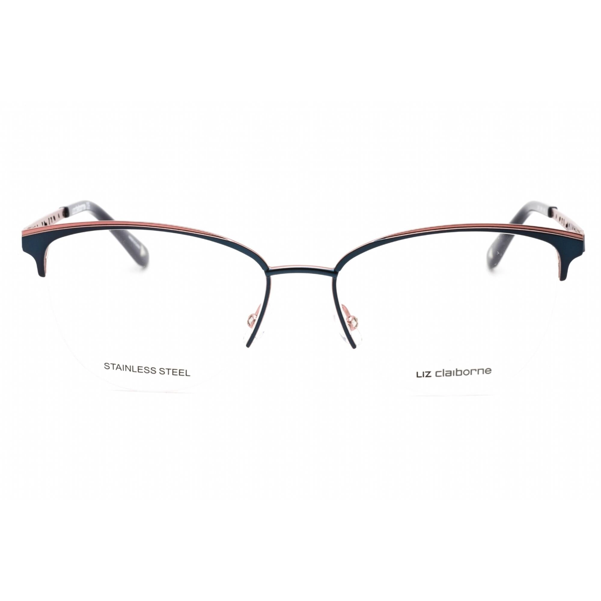 Liz Claiborne Women's Eyeglasses - Navy Cat Eye Half Rim Metal Frame | L 673 0E8W 00