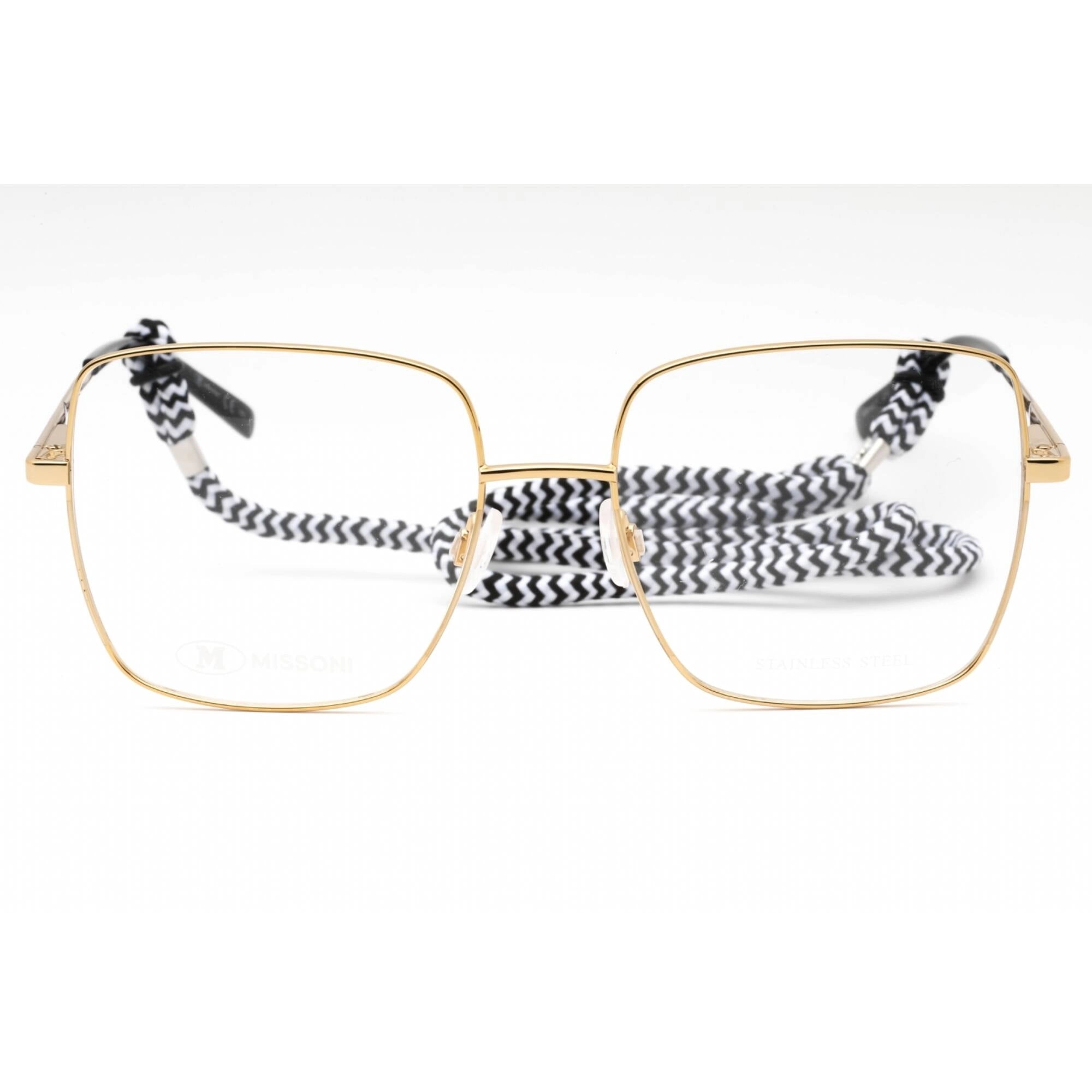 M Missoni Women's Eyeglasses - Gold Metal Square Full Rim Frame | MMI 0021 0J5G 00