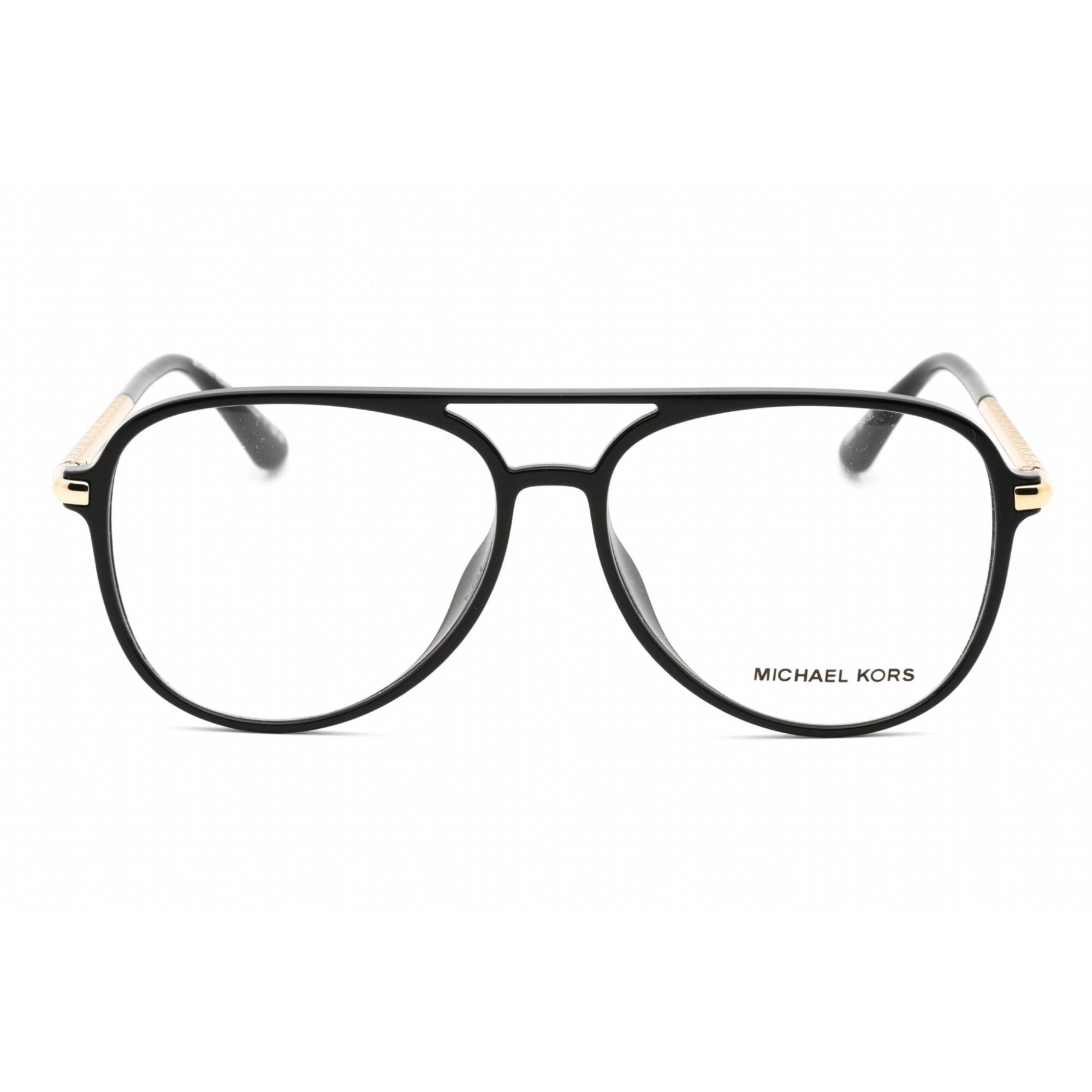 Michael Kors Women's Eyeglasses - Black Plastic Full Rim Aviator Frame | 0MK4096U 3005
