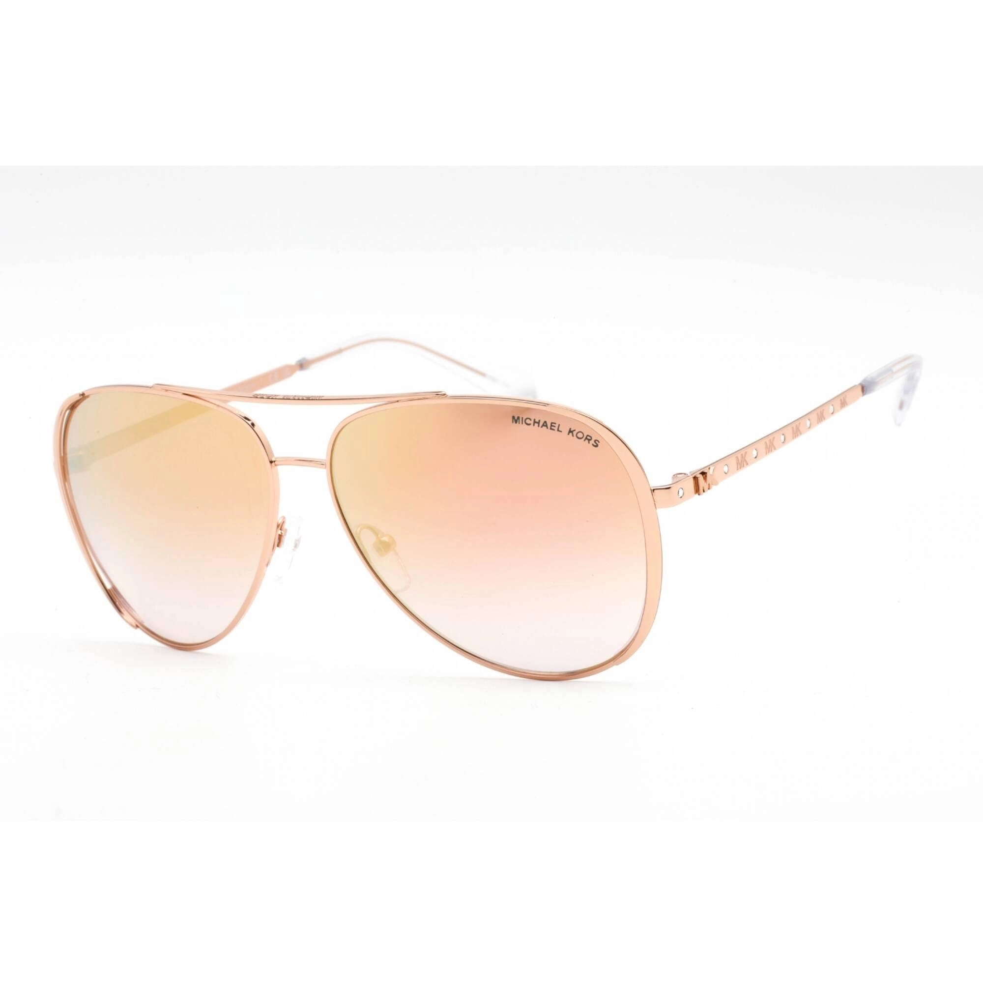 Michael Kors Women's Sunglasses - Full Rim Rose Gold Metal Aviator | 0MK1101B 11086F