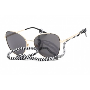 Missoni Women's Sunglasses - Black Gold Cat Eye Frame Grey Lens | MMI 0038/S 2M2 IR