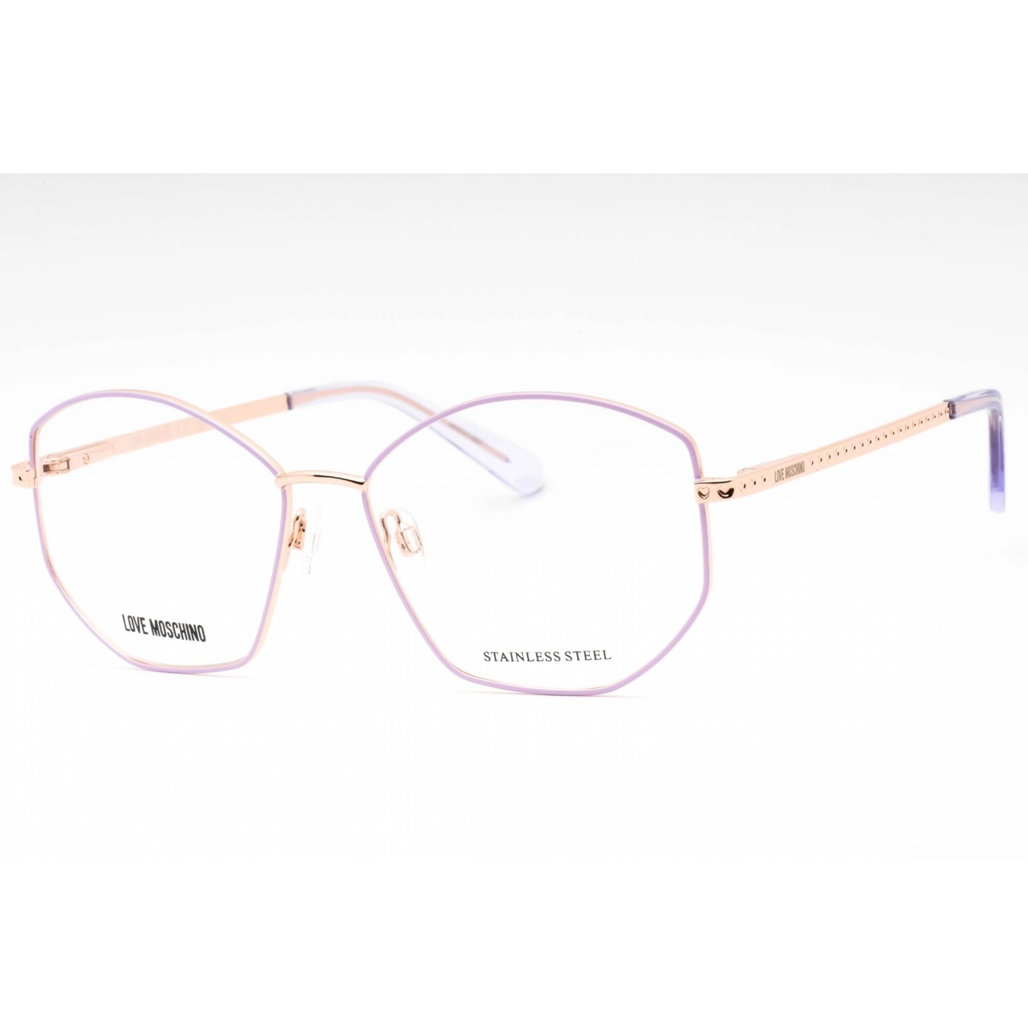 Moschino Love Women's Eyeglasses - Lilac Gold Copper Geometric Frame | MOL623 0LTA 00