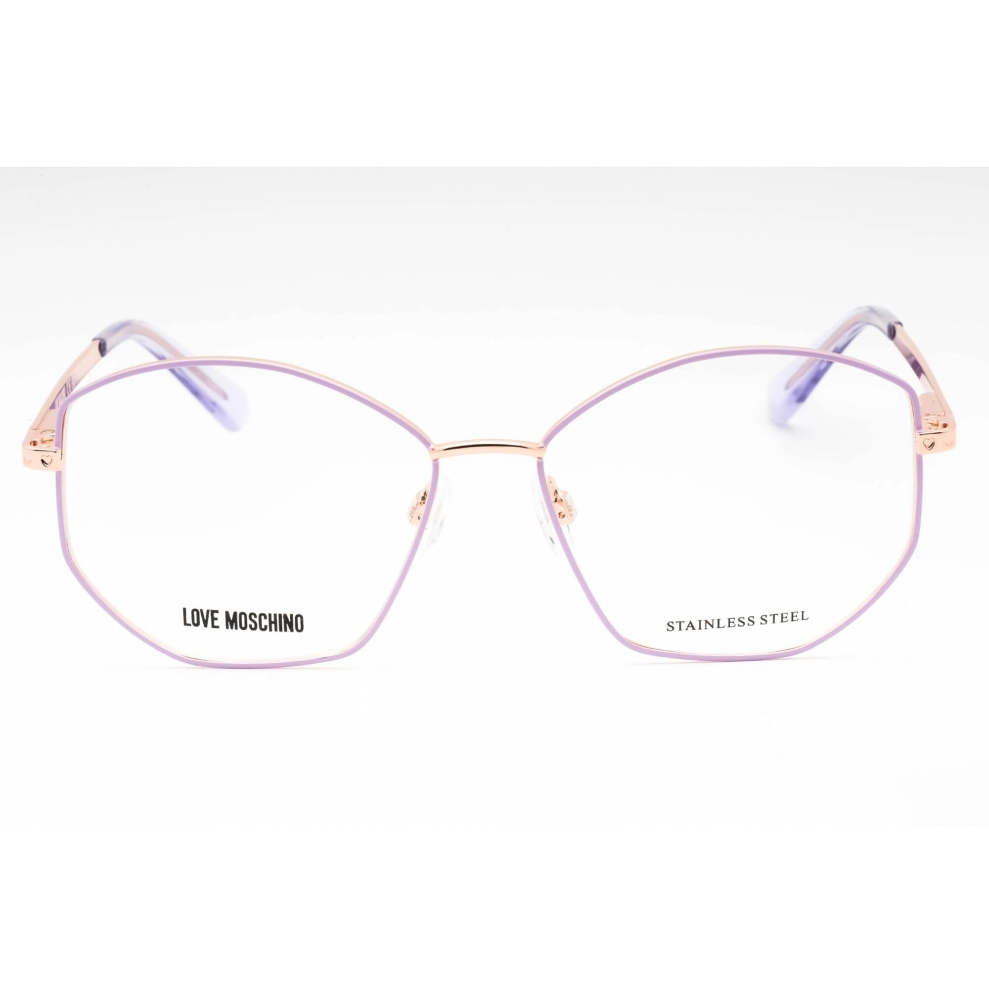 Moschino Love Women's Eyeglasses - Lilac Gold Copper Geometric Frame | MOL623 0LTA 00