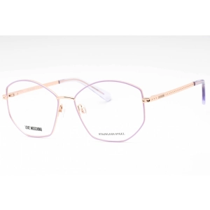 Moschino Love Women's Eyeglasses - Lilac Gold Copper Geometric Frame | MOL623 0LTA 00
