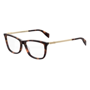 Moschino Women's Eyeglasses - Dark Havana Plastic Square Frame | MOSCHINO MOS522 86