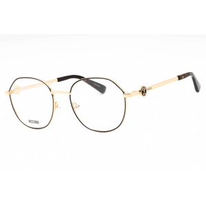 Moschino Women's Eyeglasses - Gold Black Metal Round Full Rim Frame | MOS586 0RHL 00