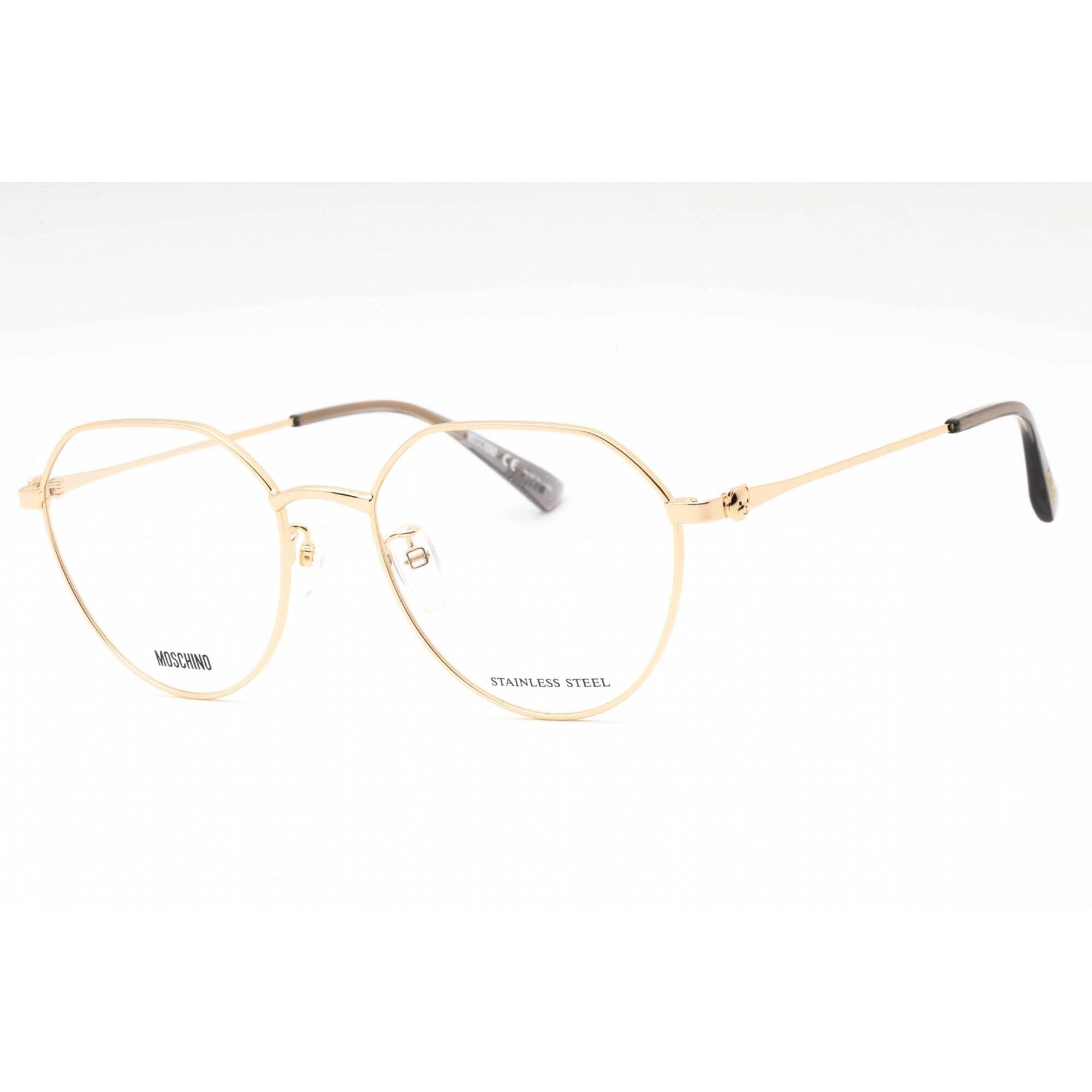 Moschino Women's Eyeglasses - Gold Geometric Metal Full Rim Frame | MOS564/F 0J5G 00