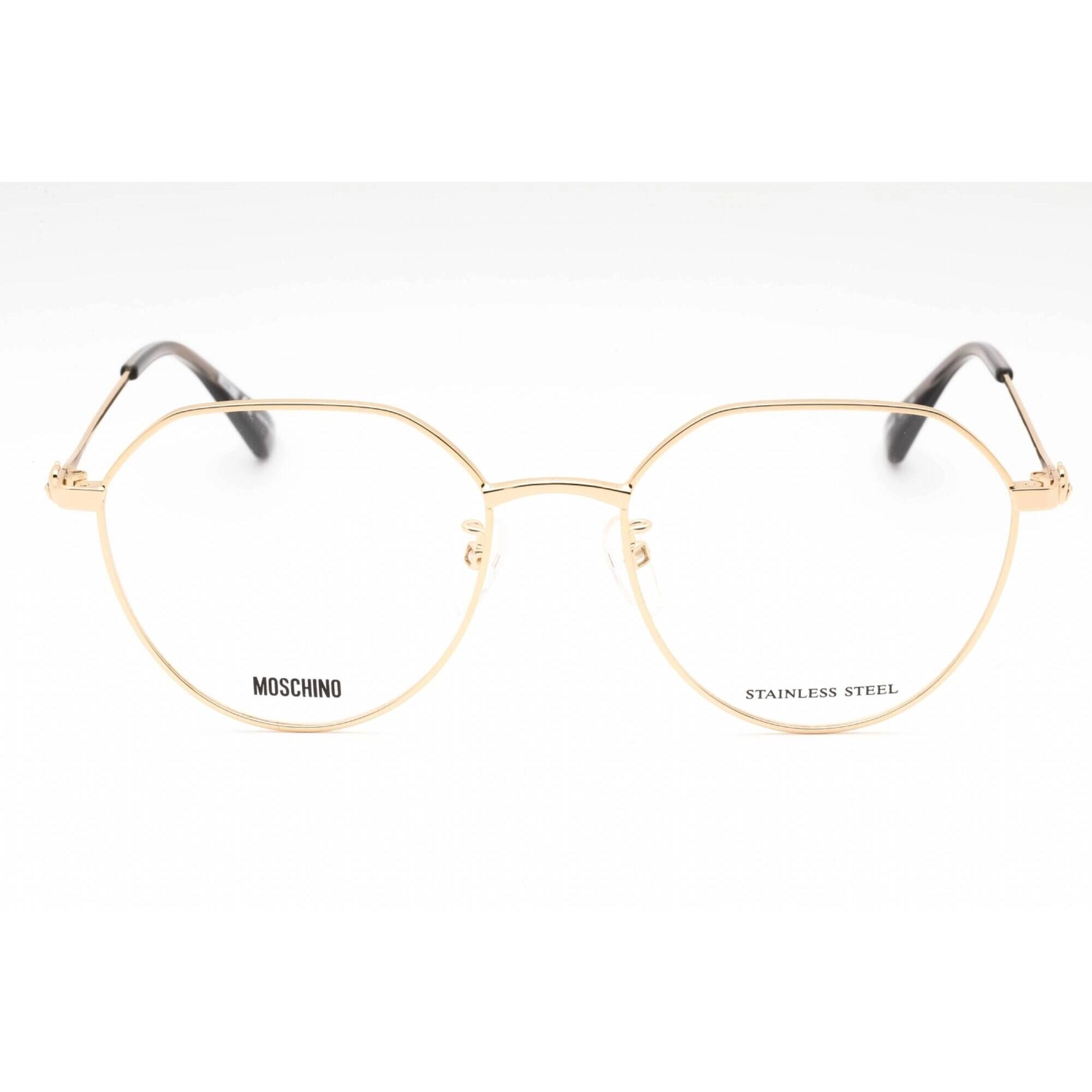 Moschino Women's Eyeglasses - Gold Geometric Metal Full Rim Frame | MOS564/F 0J5G 00