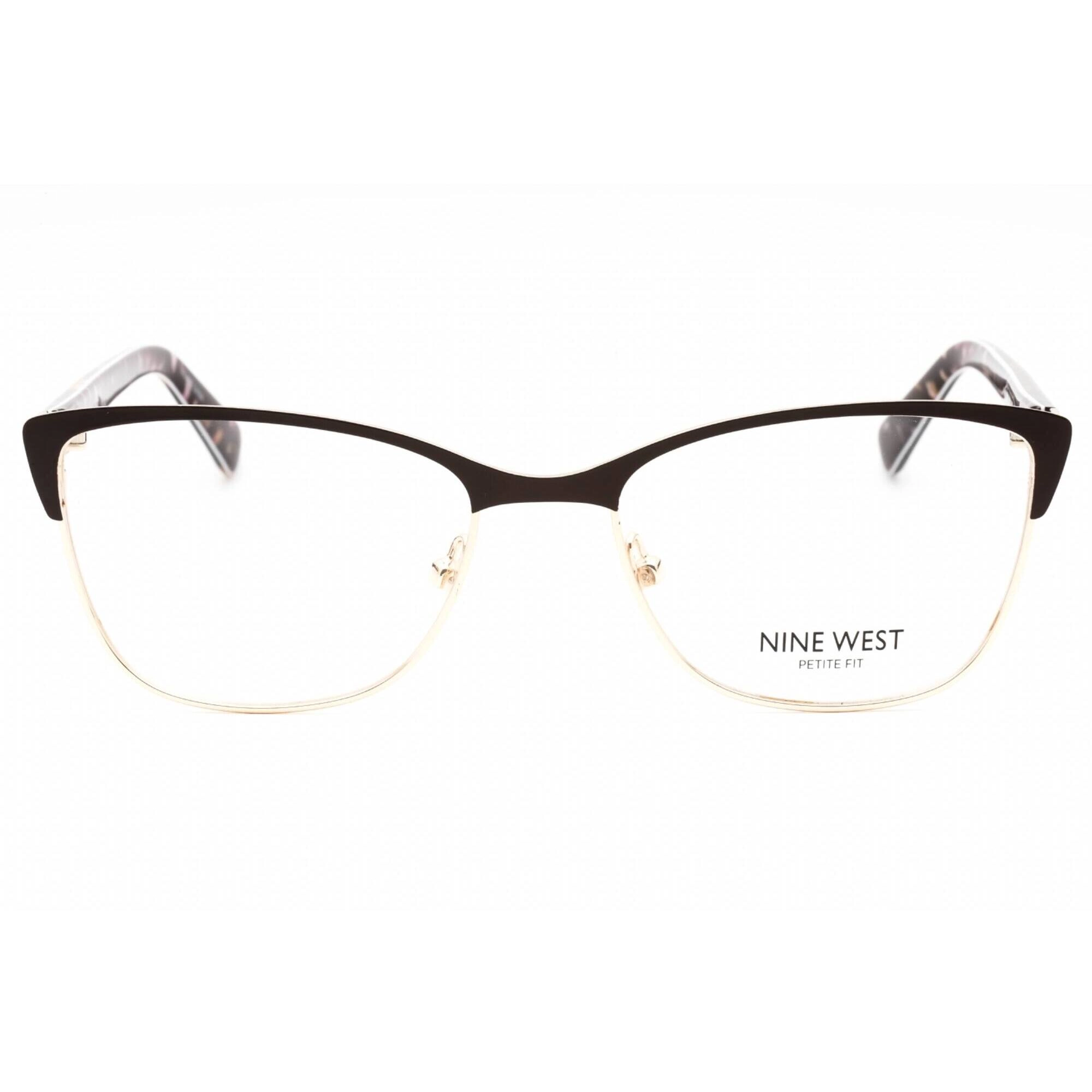 Nine West Women's Eyeglasses - Satin Solid Brown Cat Eye Metal Frame | NW8011 200