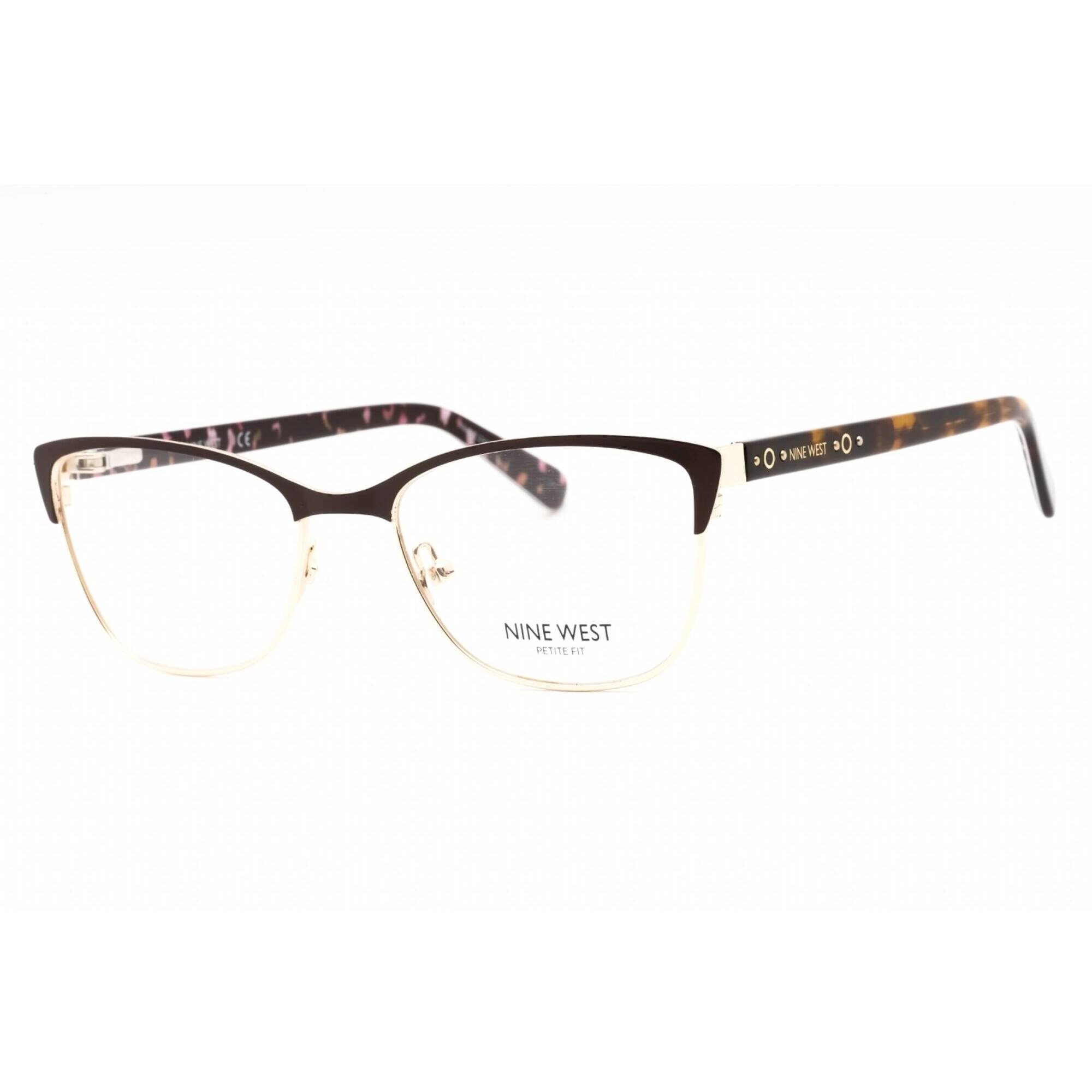 Nine West Women's Eyeglasses - Satin Solid Brown Cat Eye Metal Frame | NW8011 200