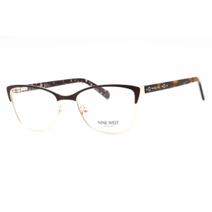 Nine West Women's Eyeglasses - Satin Solid Brown Cat Eye Metal Frame | NW8011 200