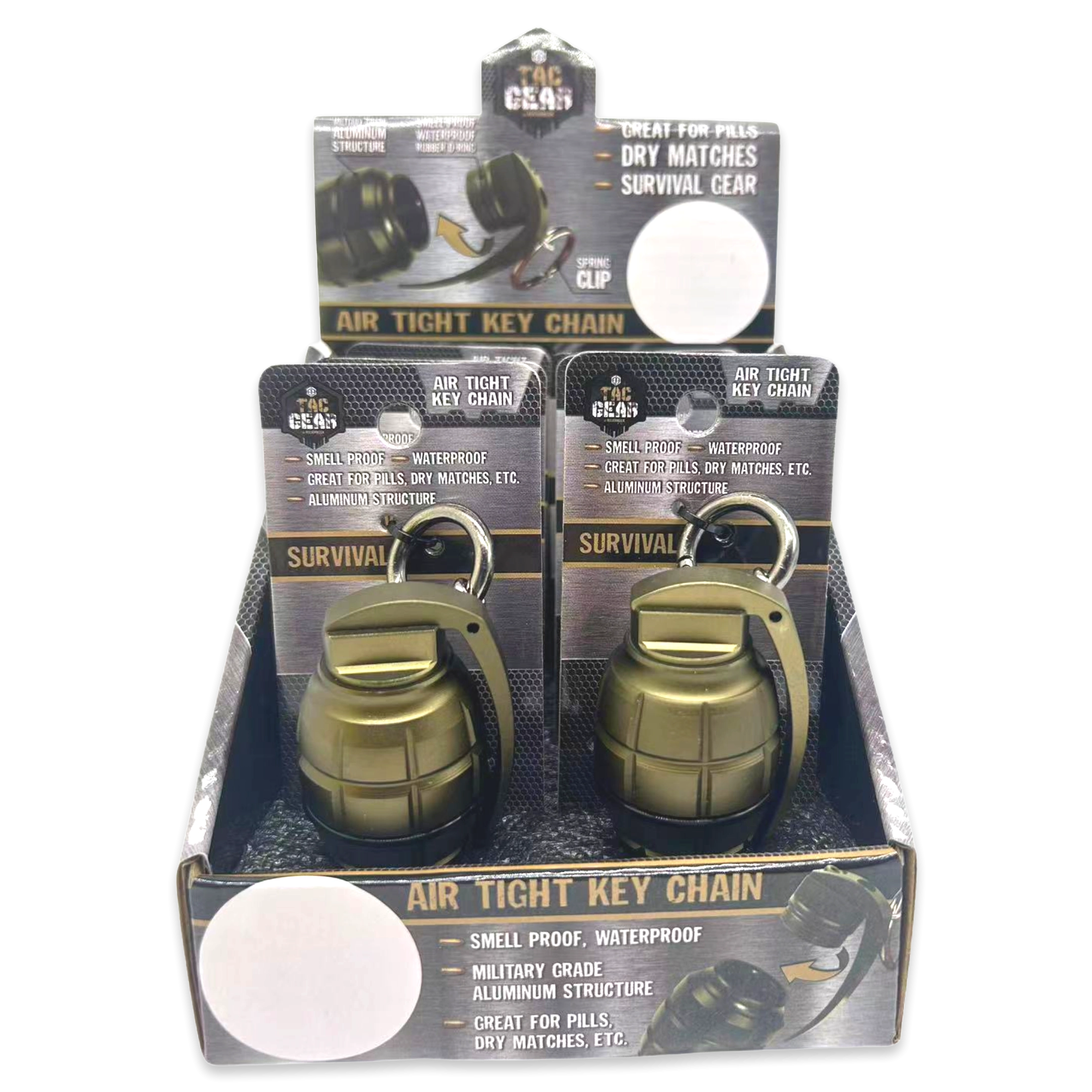 Patriot Grenade Storage Key Chain - 6 Pieces Per Retail Ready Display 23513