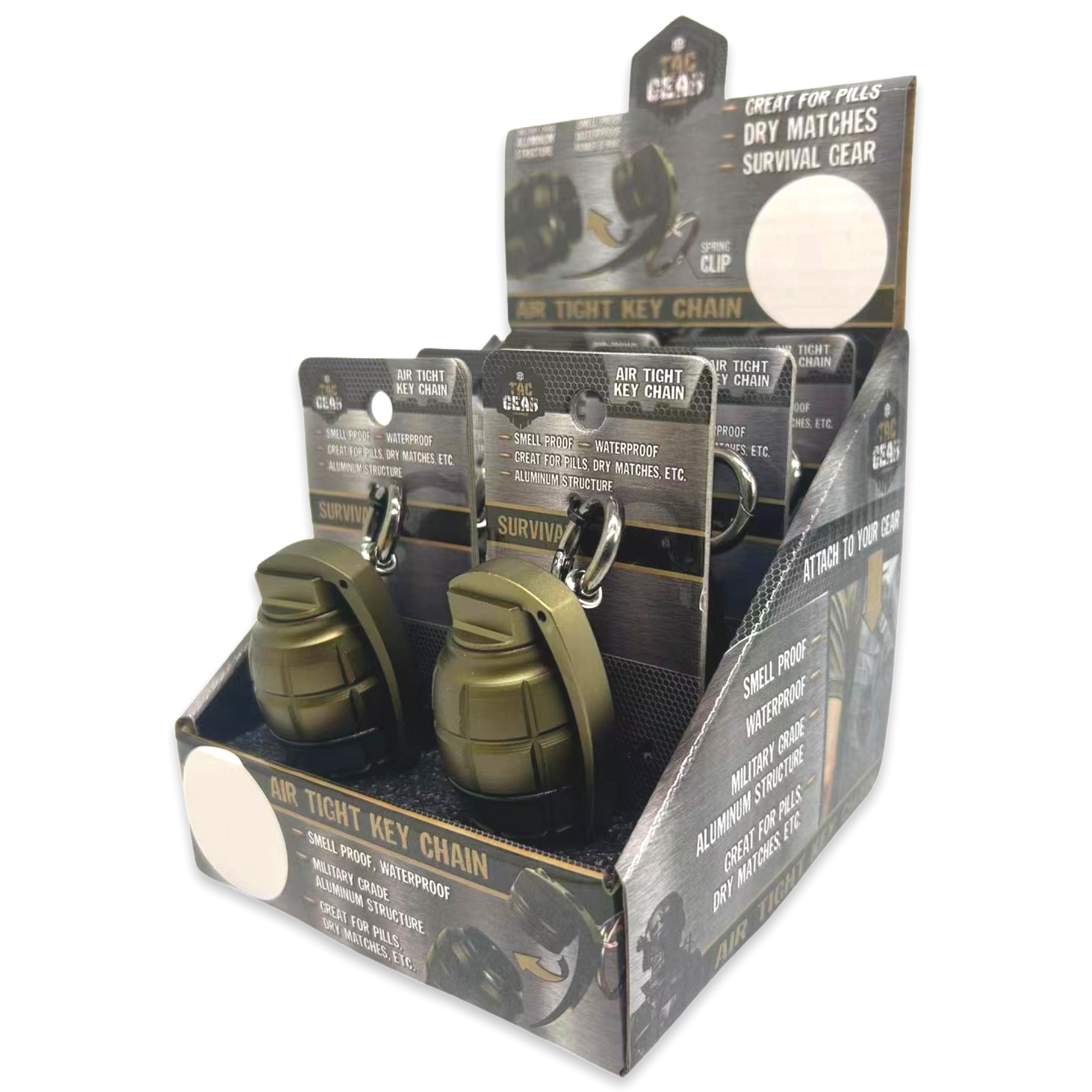 Patriot Grenade Storage Key Chain - 6 Pieces Per Retail Ready Display 23513