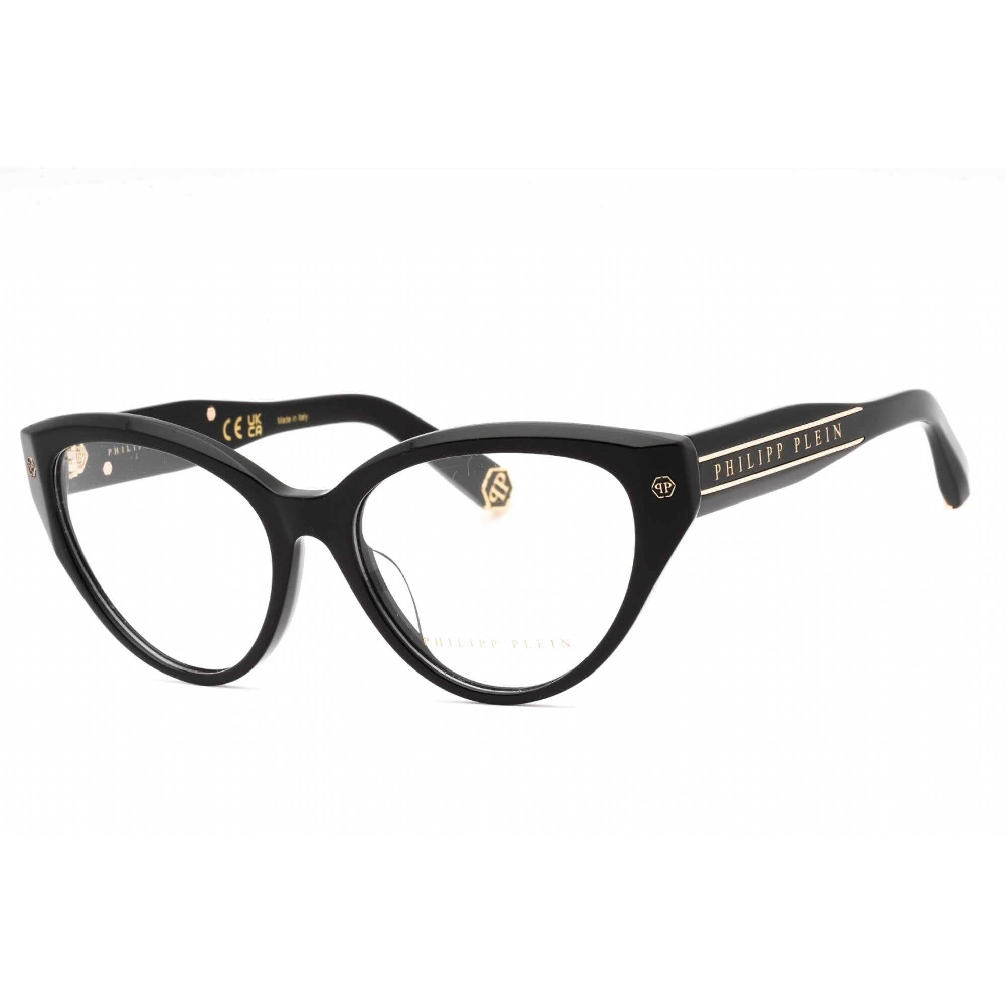 Philipp Plein Women's Eyeglasses - Shiny Black Plastic Cat Eye Frame | VPP052M 0700