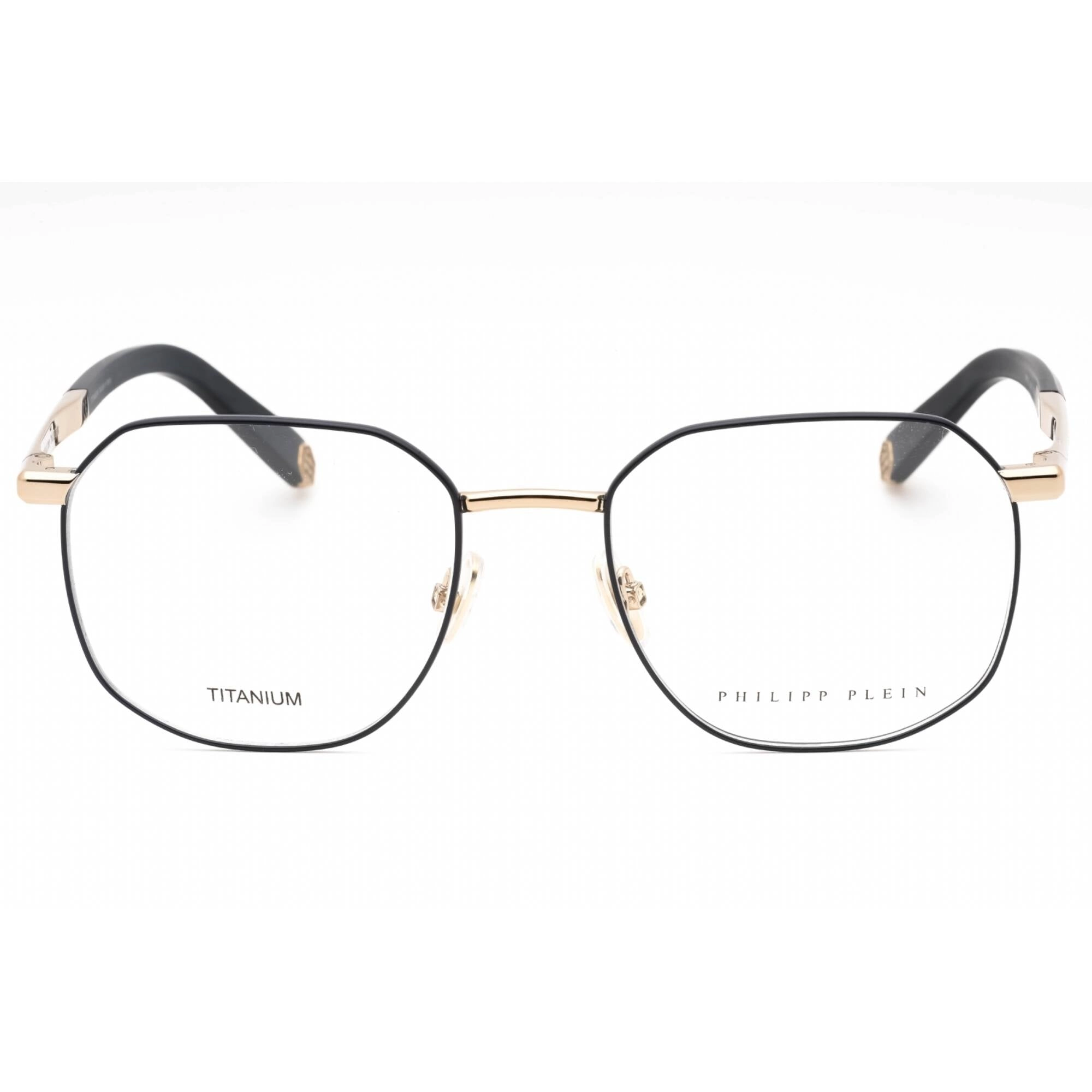 Philipp Plein Women's Eyeglasses - Shiny Grey Gold Metal Square Frame | VPP020M 02A8