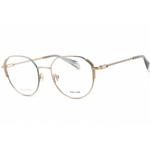 Police Women's Eyeglasses - Shiny Camel Stainless Steel Round Frame | VPLF26M 08MD