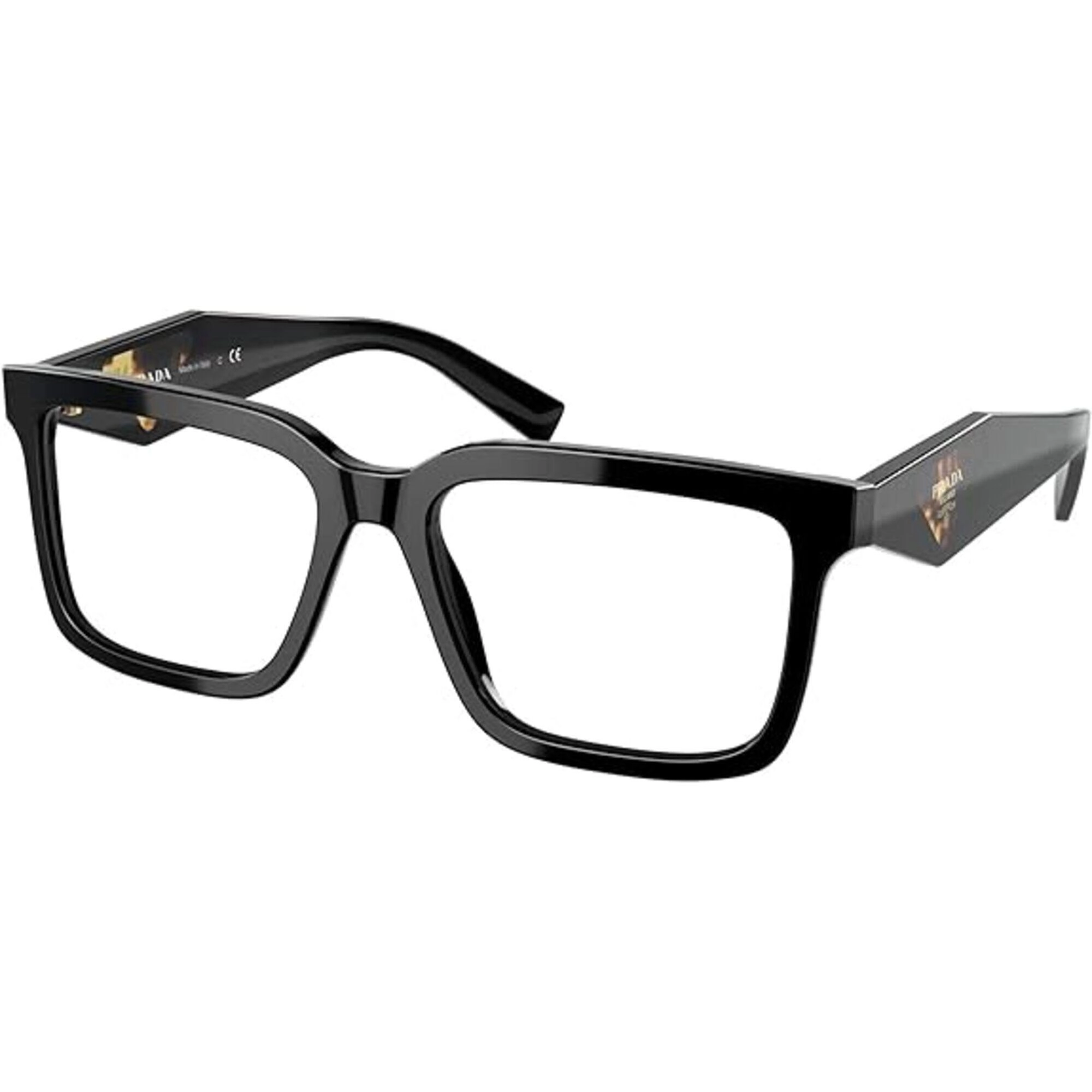 Prada Women's Eyeglasses - Full Rim Black Acetate Rectangular Frame | 0PR10YV 1AB1O1