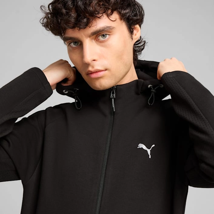 PUMA MEN'S EVOSTRIPE FULL ZIP BLACK JACKET