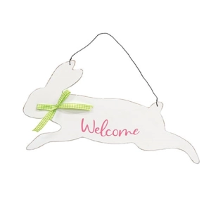 *"Welcome" Hanging Jumping Bunny Sign