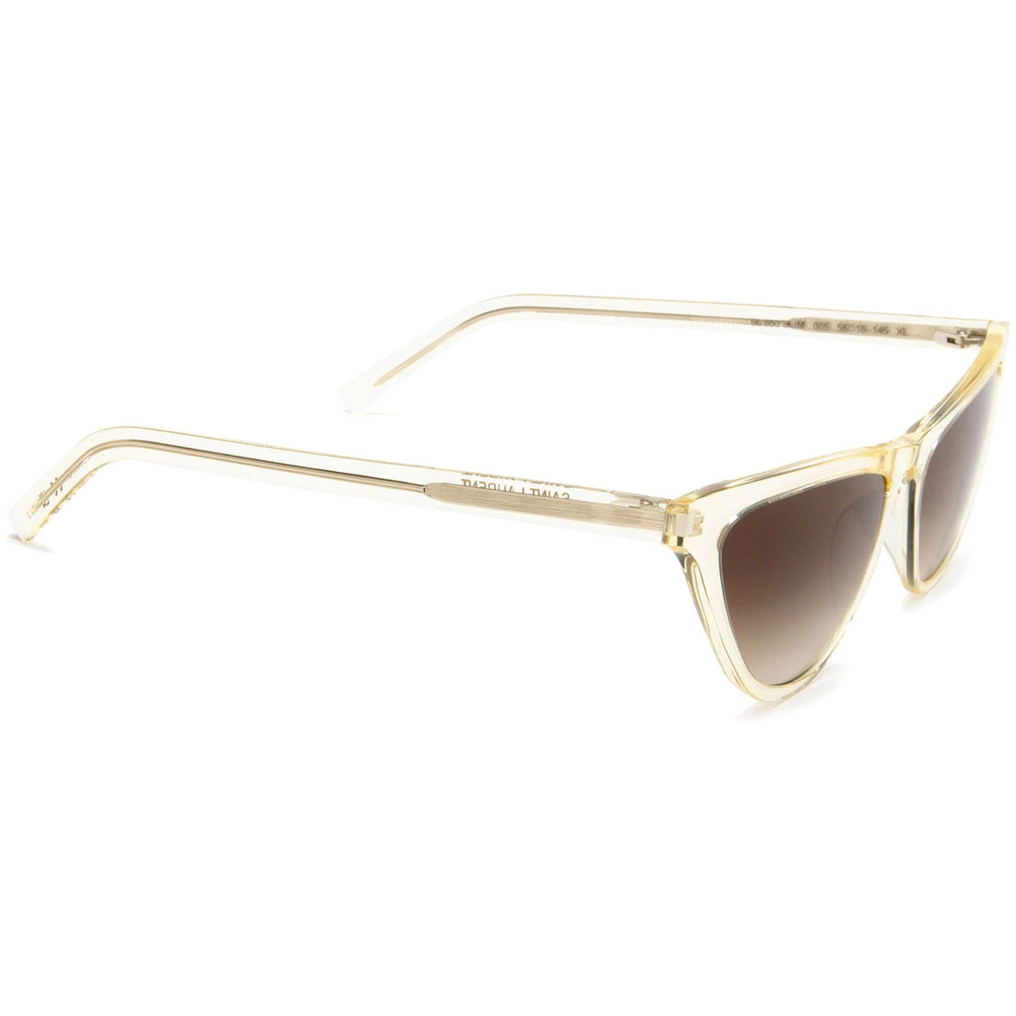 Saint Laurent Women's Sunglasses - Yellow Acetate Frame Brown Lens | SL550SLIM 005