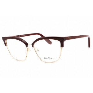 Salvatore Ferragamo Women's Eyeglasses - Full Rim Wine/Gold Metal Frame | SF2210 639