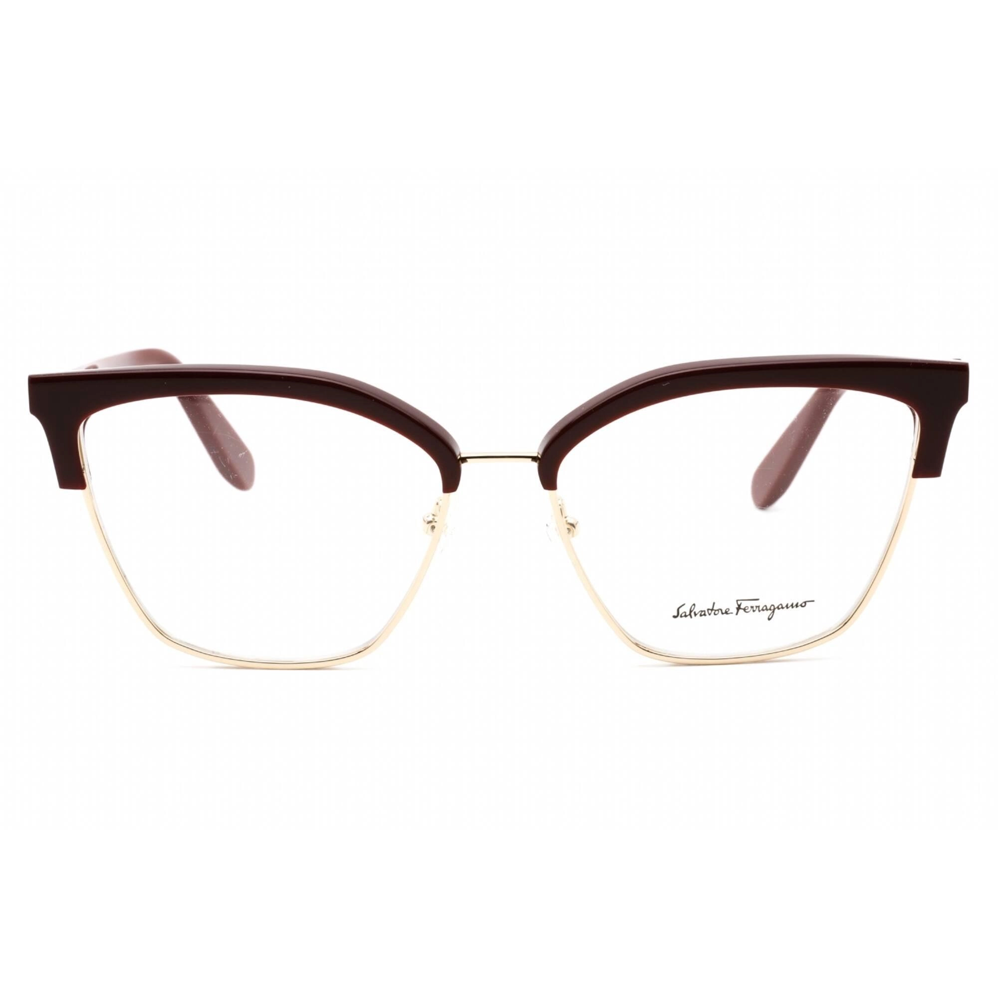 Salvatore Ferragamo Women's Eyeglasses - Full Rim Wine/Gold Metal Frame | SF2210 639