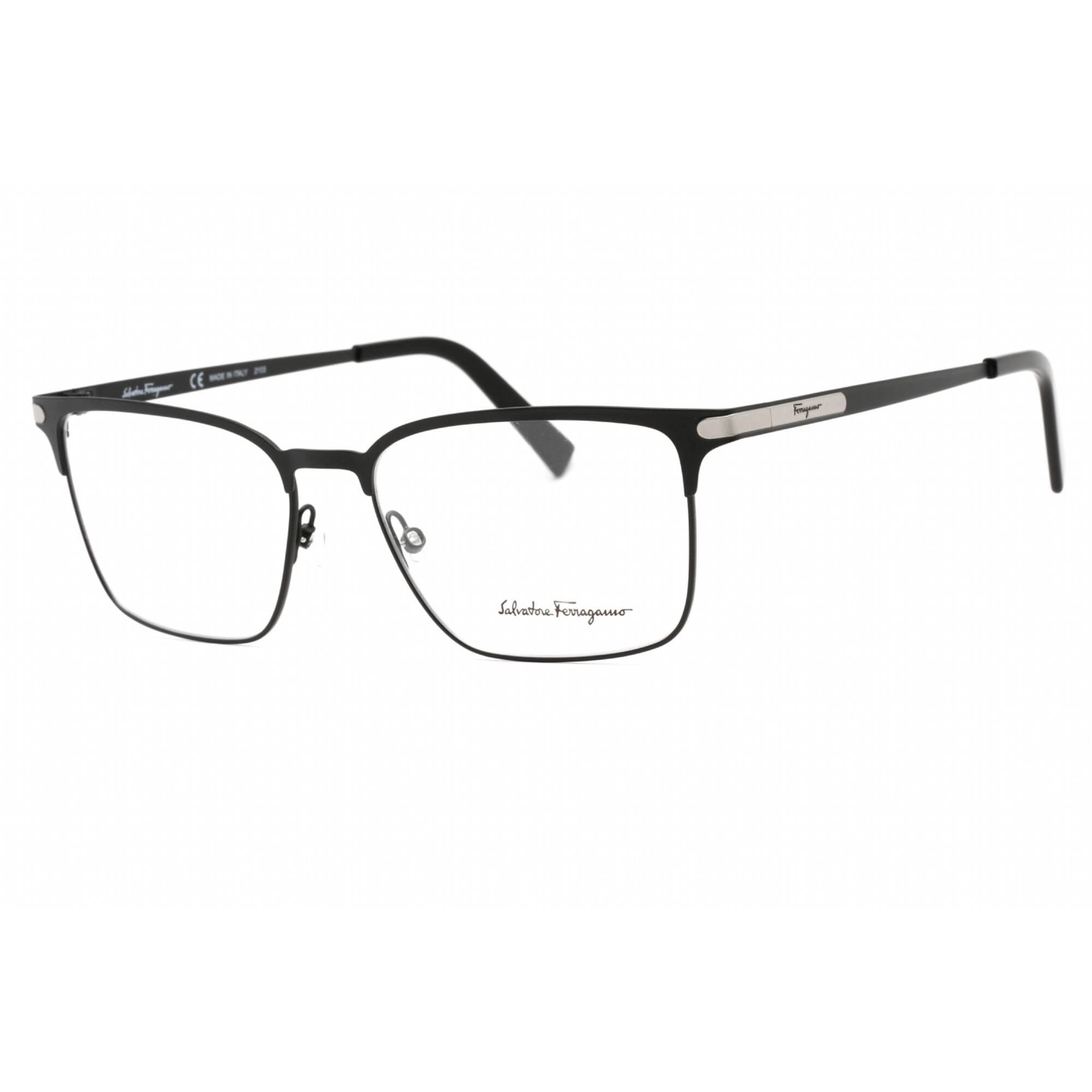 Salvatore Ferragamo Women's Eyeglasses - Matte Black Metal Rectangular | SF2207 021