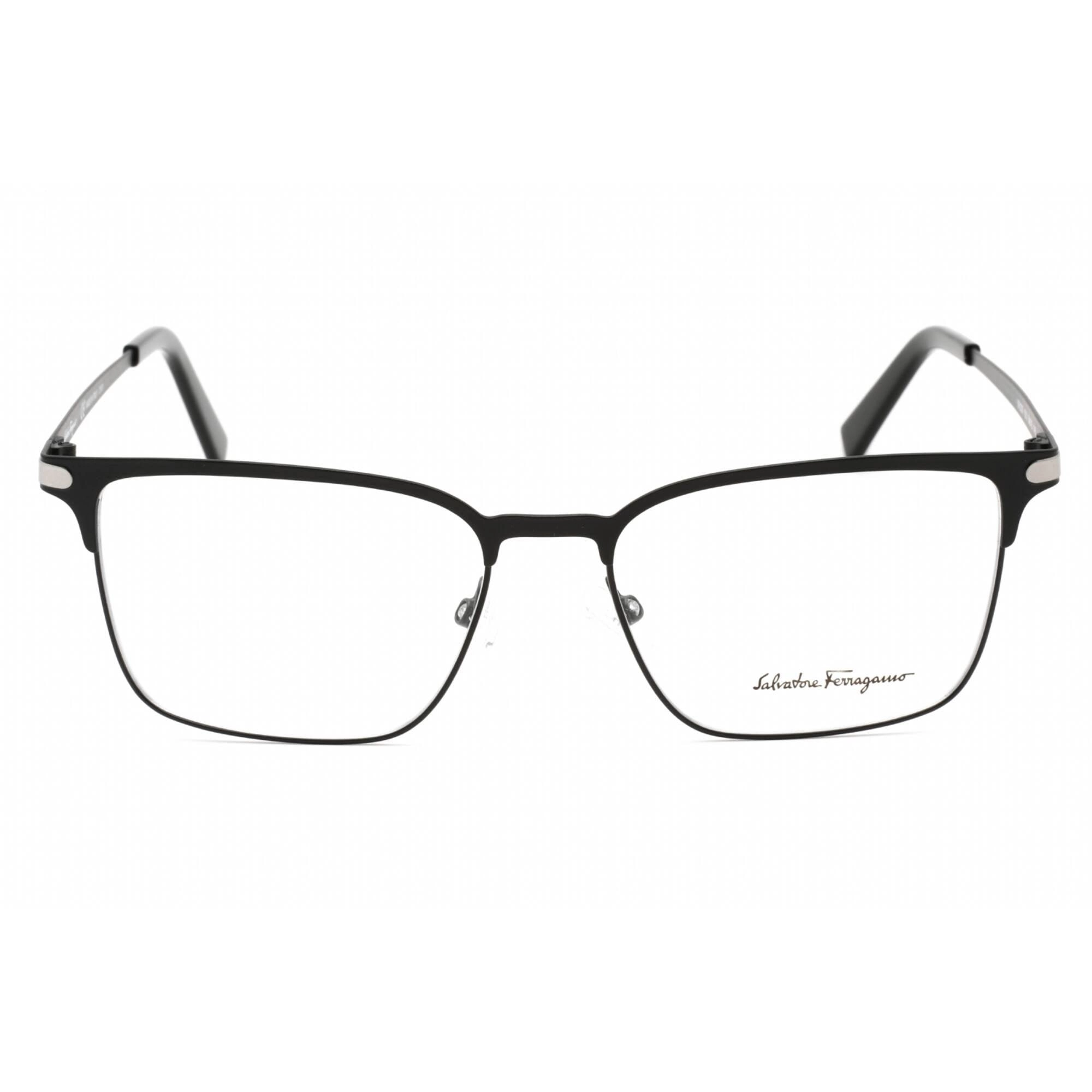 Salvatore Ferragamo Women's Eyeglasses - Matte Black Metal Rectangular | SF2207 021