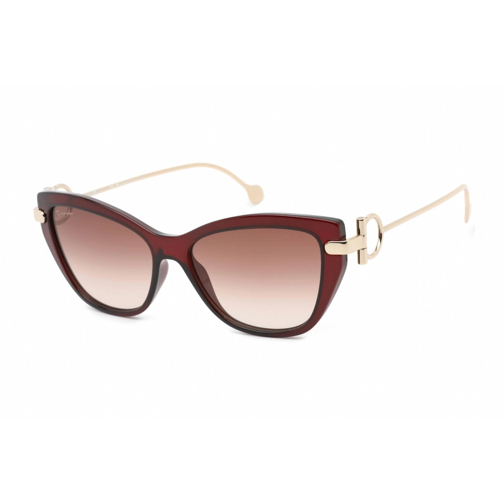 Salvatore Ferragamo Women's Sunglasses - Full Rim Wine Plastic Cat Eye | SF928S 606