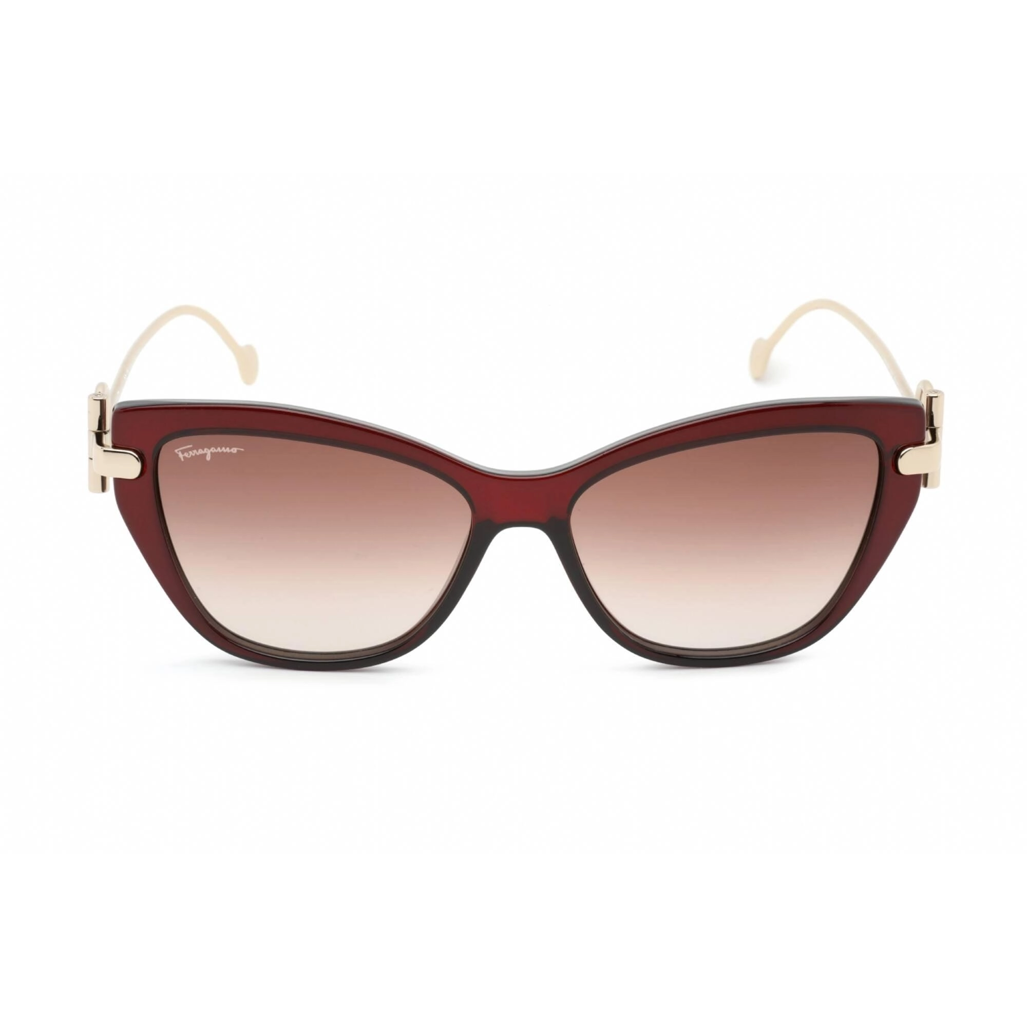 Salvatore Ferragamo Women's Sunglasses - Full Rim Wine Plastic Cat Eye | SF928S 606