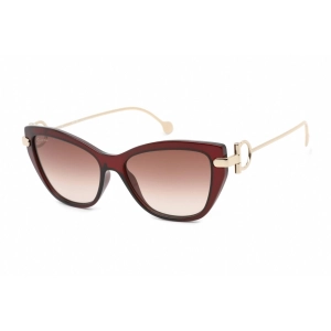 Salvatore Ferragamo Women's Sunglasses - Full Rim Wine Plastic Cat Eye | SF928S 606