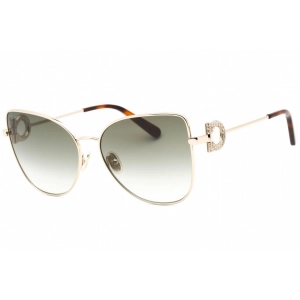 Salvatore Ferragamo Women's Sunglasses - Gold Metal Cat Eye Shape Frame | SF296SR 750