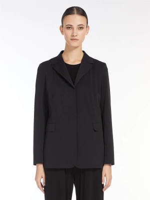 Single-breasted Blazer in Black Technical Jersey