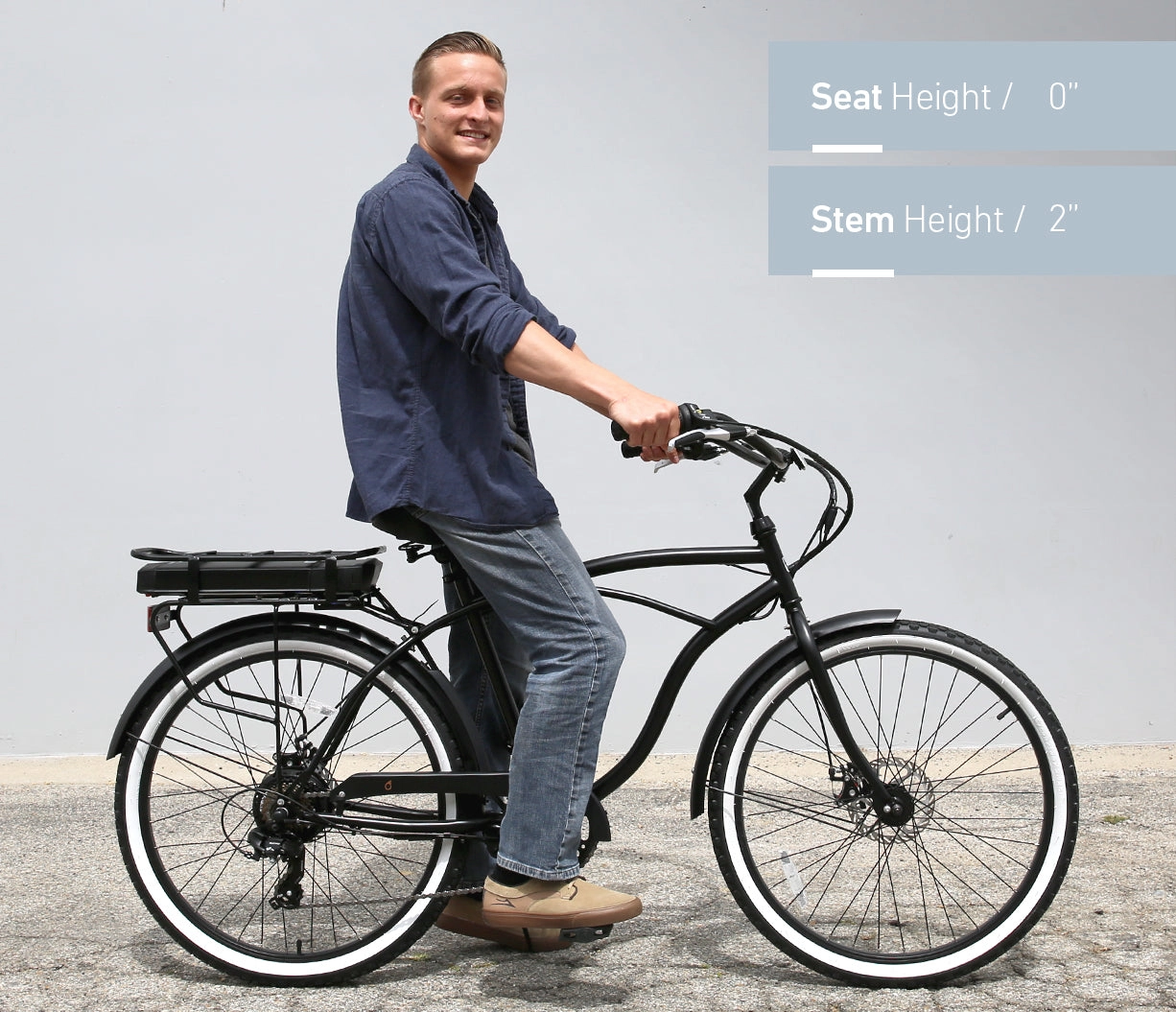 sixthreezero Around the Block Men's NEW 26" 500W 7-Speed Beach Cruiser Bicycle with Rear Rack