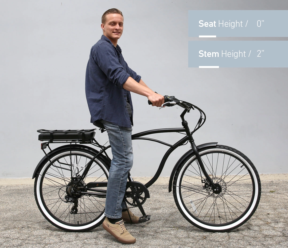 sixthreezero Around the Block Men's NEW 26" 500W 7-Speed Beach Cruiser Bicycle with Rear Rack