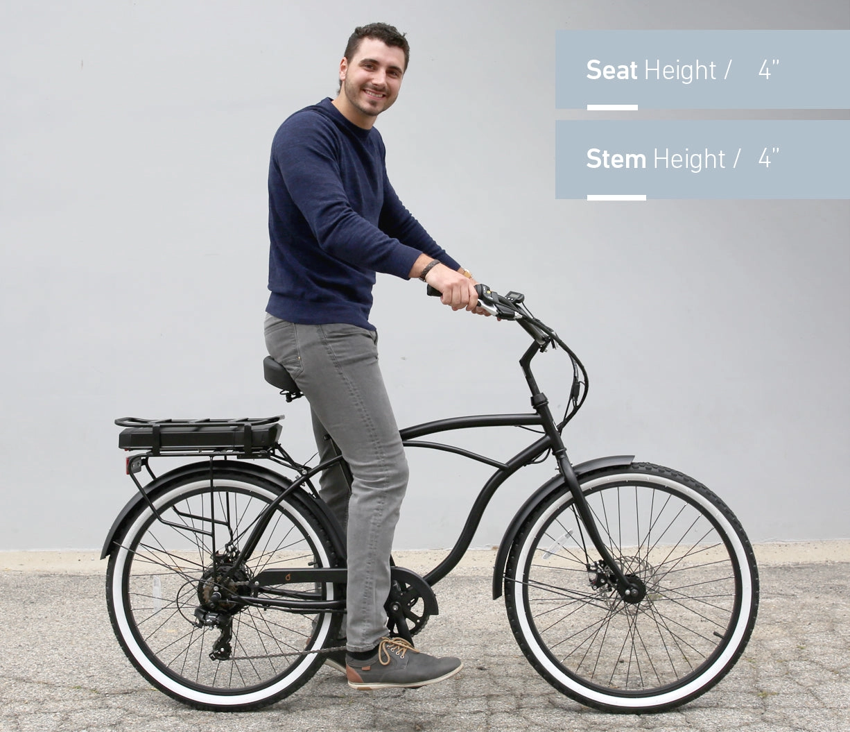 sixthreezero Around the Block Men's NEW 26" 500W 7-Speed Beach Cruiser Bicycle with Rear Rack