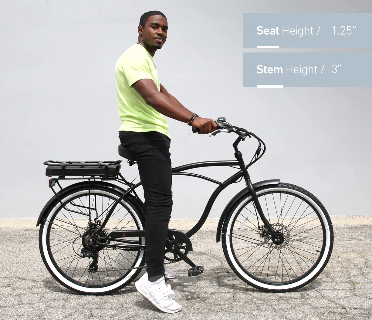 sixthreezero Around the Block Men's NEW 26" 500W 7-Speed Beach Cruiser Bicycle with Rear Rack