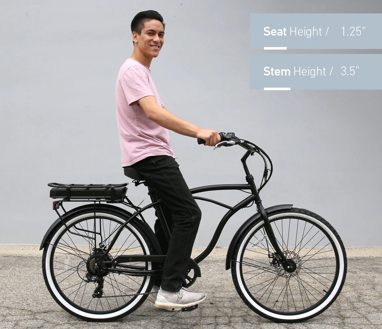sixthreezero Around the Block Men's NEW 26" 500W 7-Speed Beach Cruiser Bicycle with Rear Rack