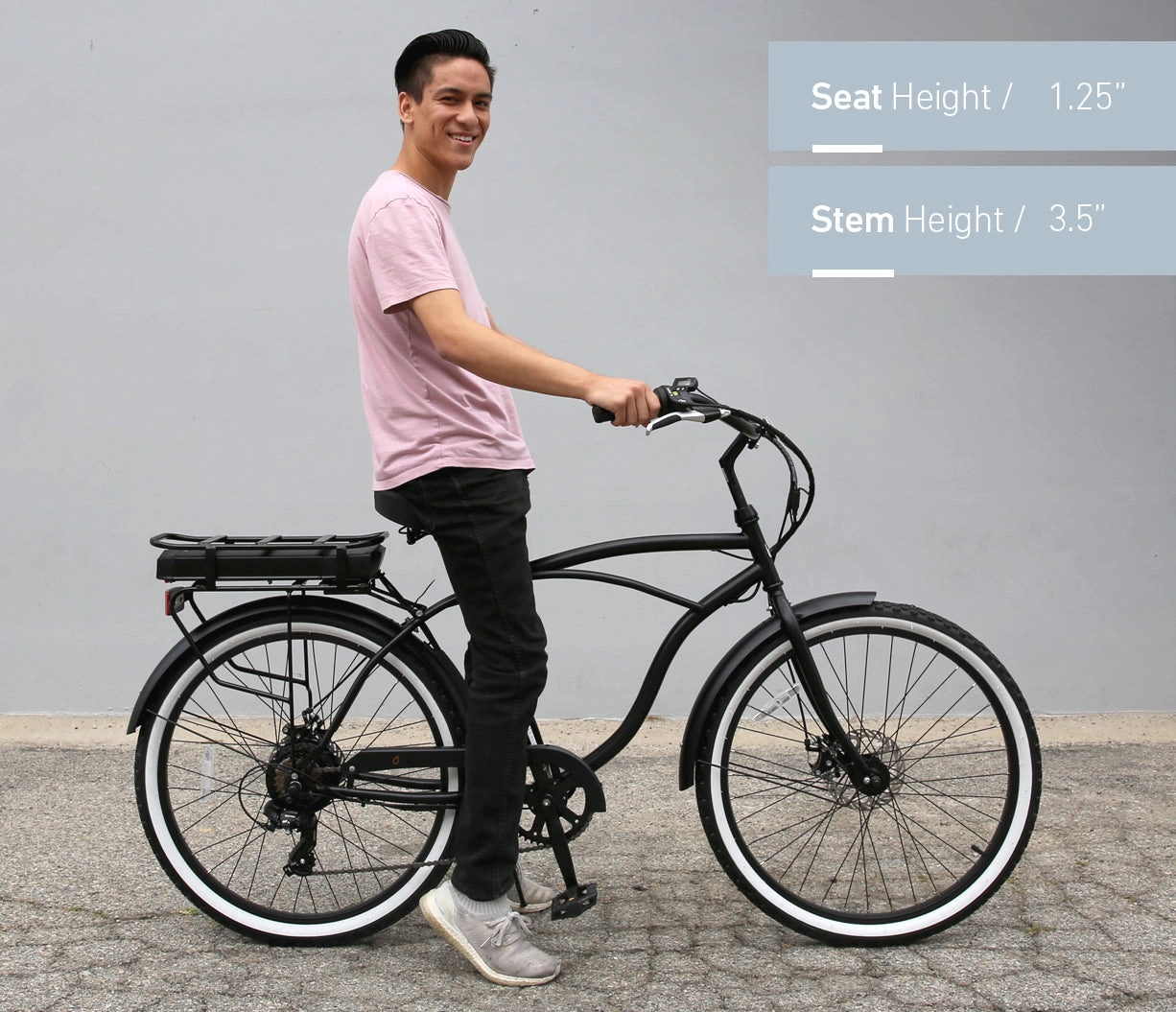 sixthreezero Around the Block Men's NEW 26" 500W 7-Speed Beach Cruiser Bicycle with Rear Rack