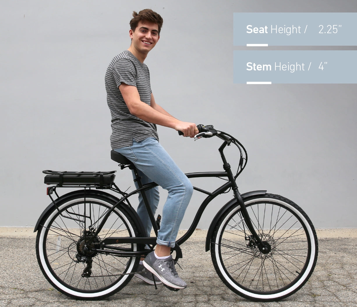 sixthreezero Around the Block Men's NEW 26" 500W 7-Speed Beach Cruiser Bicycle with Rear Rack