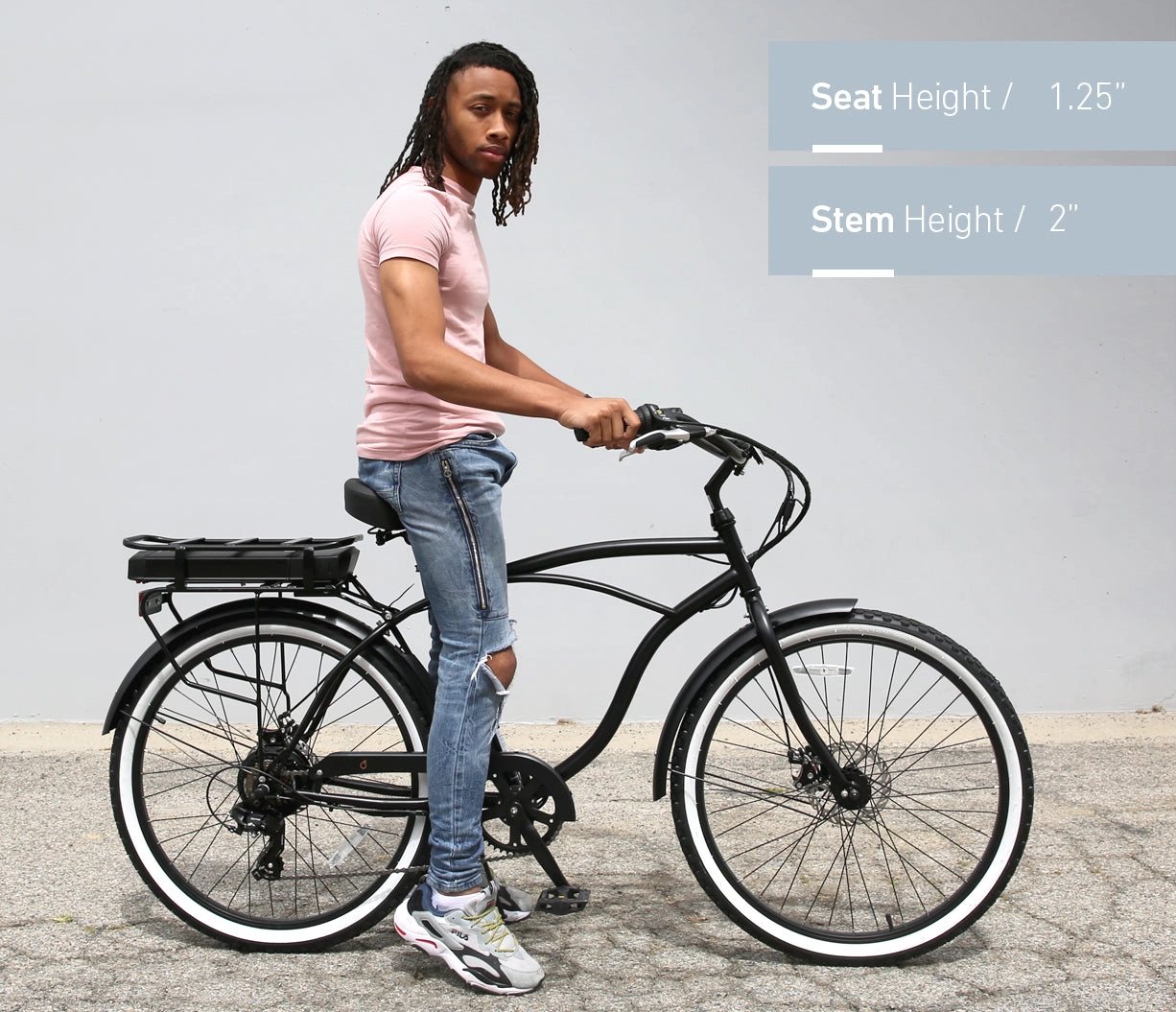 sixthreezero Around the Block Men's NEW 26" 500W 7-Speed Beach Cruiser Bicycle with Rear Rack