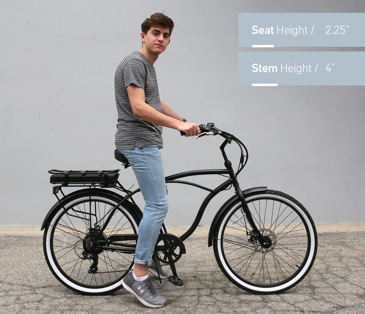 sixthreezero Around the Block Men's NEW 26" 500W 7-Speed Beach Cruiser Bicycle with Rear Rack