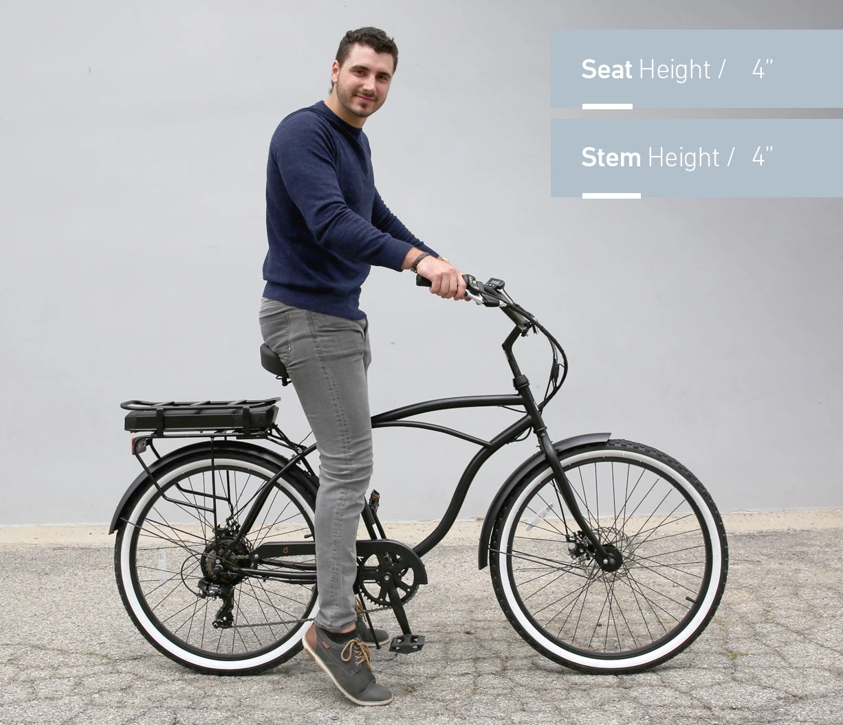 sixthreezero Around the Block Men's NEW 26" 500W 7-Speed Beach Cruiser Bicycle with Rear Rack