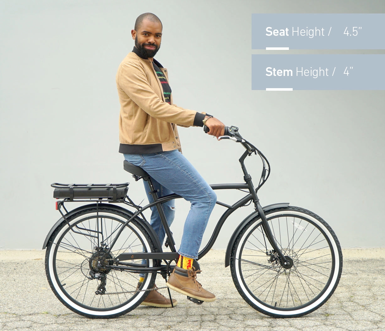 sixthreezero Around the Block Men's NEW 26" 500W 7-Speed Beach Cruiser Bicycle with Rear Rack