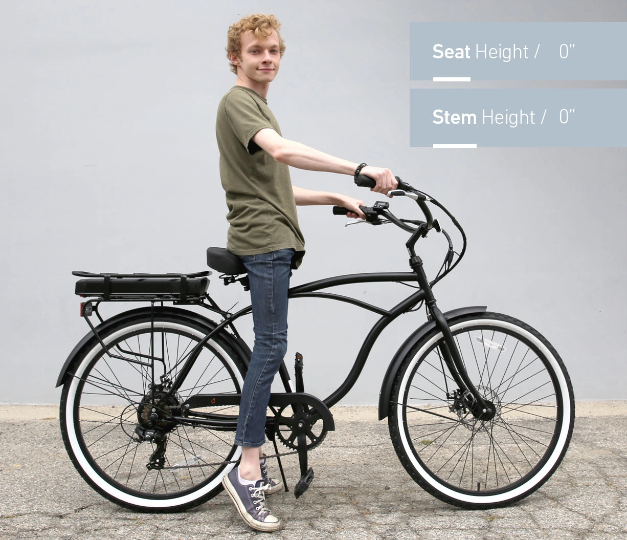 sixthreezero Around the Block Men's NEW 26" 500W 7-Speed Beach Cruiser Bicycle with Rear Rack