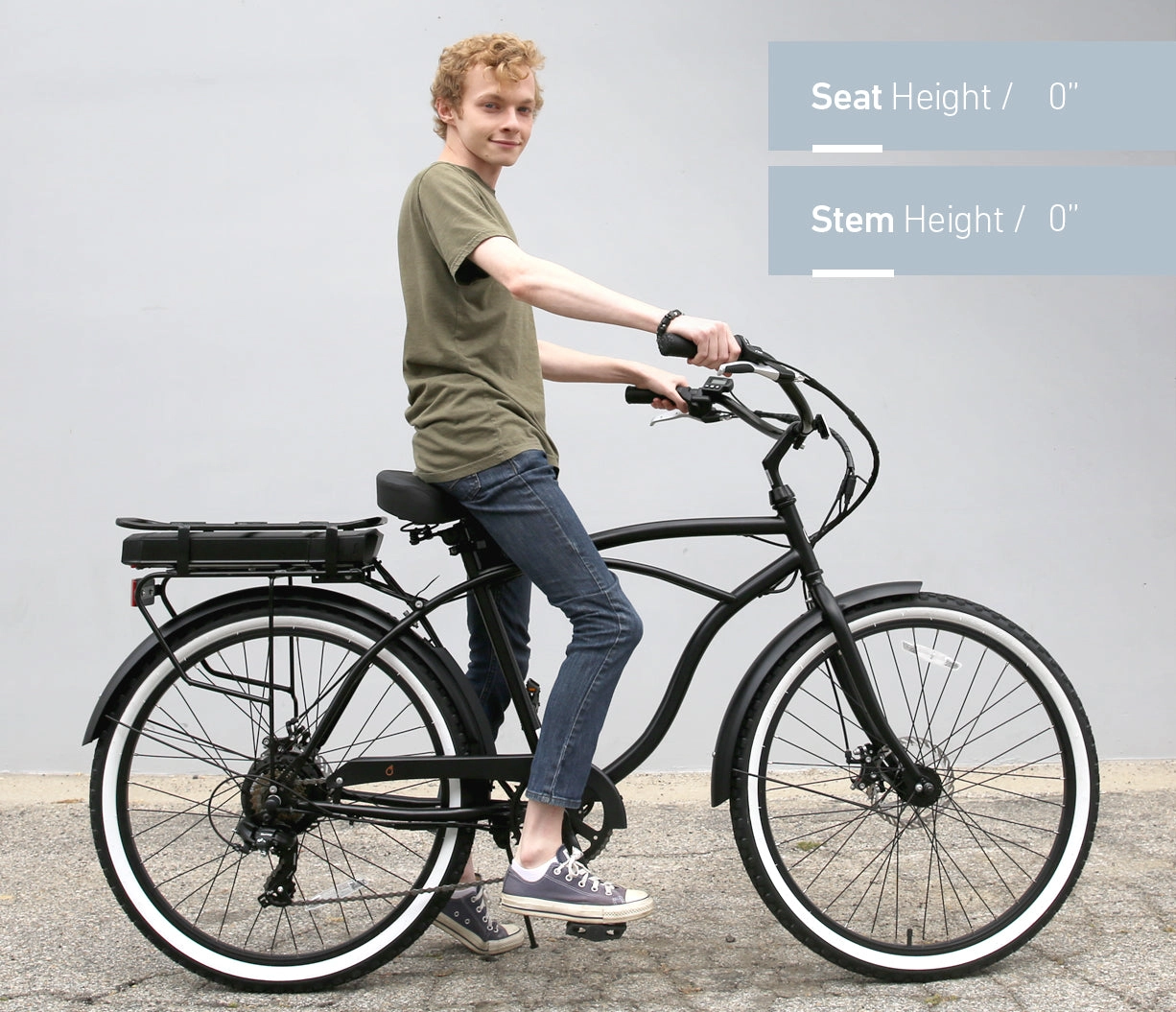sixthreezero Around the Block Men's NEW 26" 500W 7-Speed Beach Cruiser Bicycle with Rear Rack