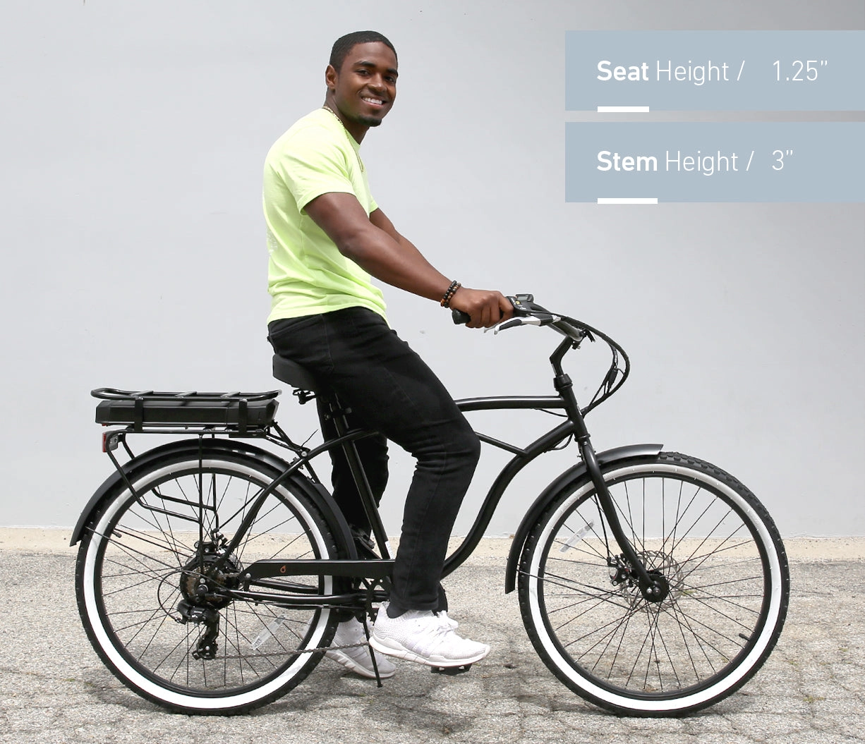 sixthreezero Around the Block Men's NEW 26" 500W 7-Speed Beach Cruiser Bicycle with Rear Rack