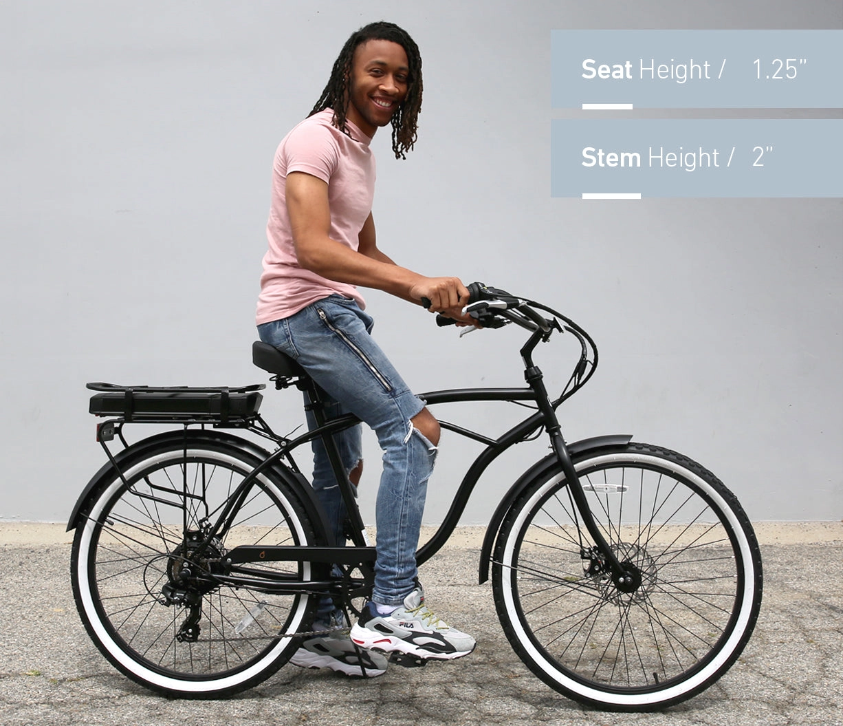 sixthreezero Around the Block Men's NEW 26" 500W 7-Speed Beach Cruiser Bicycle with Rear Rack