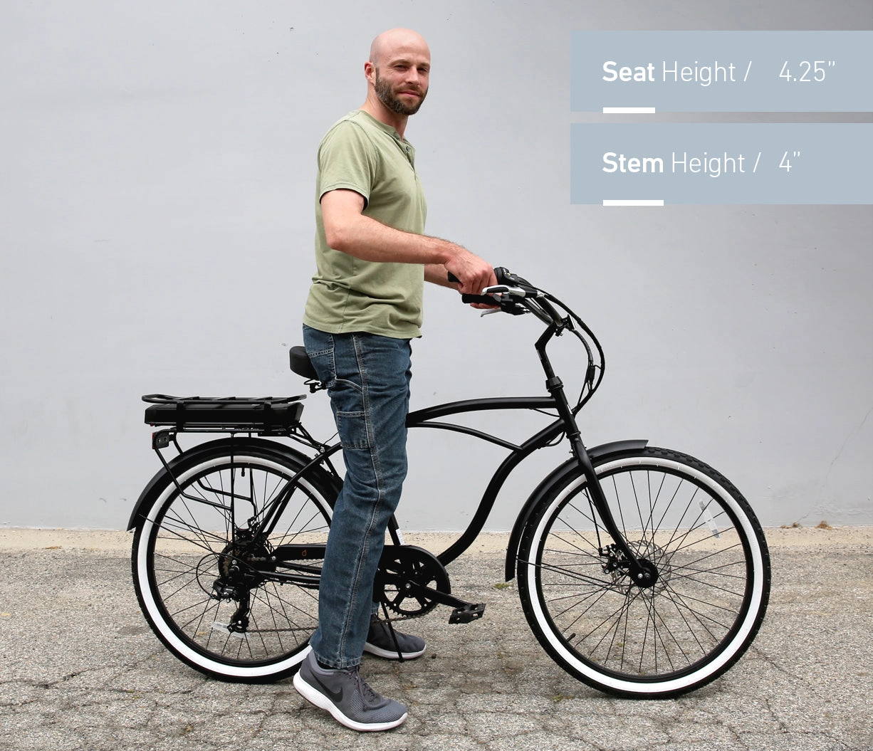 sixthreezero Around the Block Men's NEW 26" 500W 7-Speed Beach Cruiser Bicycle with Rear Rack