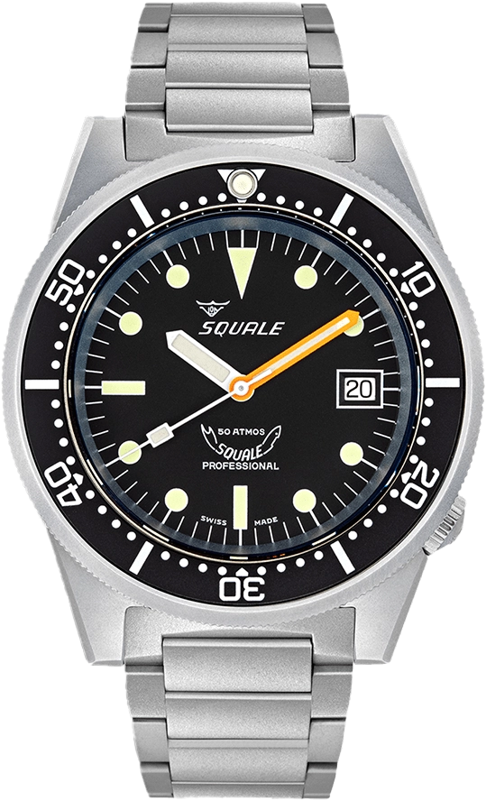 Squale 50 Atmos 1521 Black Blasted Bracelet 1521BKBL.SQ20S